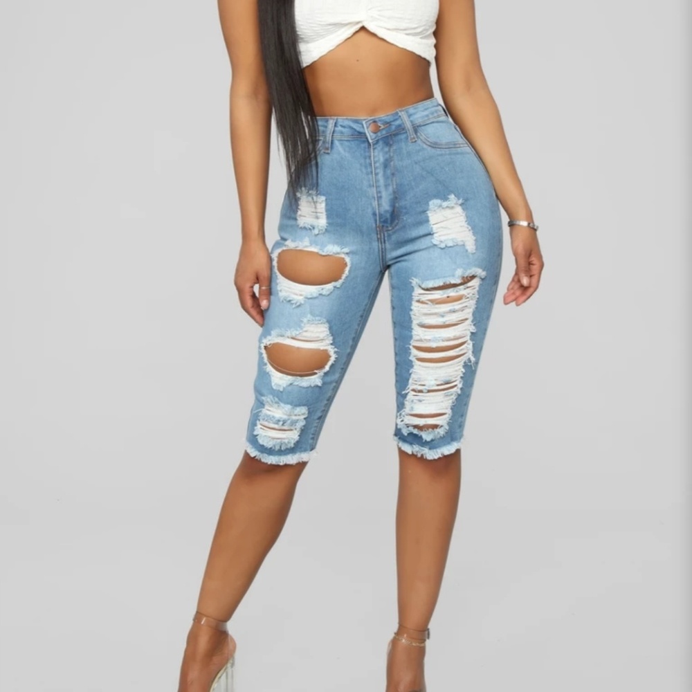 NWOT Fashion Nova Lost At Sea Shorts in Light Blue